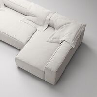 Grand 4-Seter Sofa Divan Høyre med Lenestol Moon White