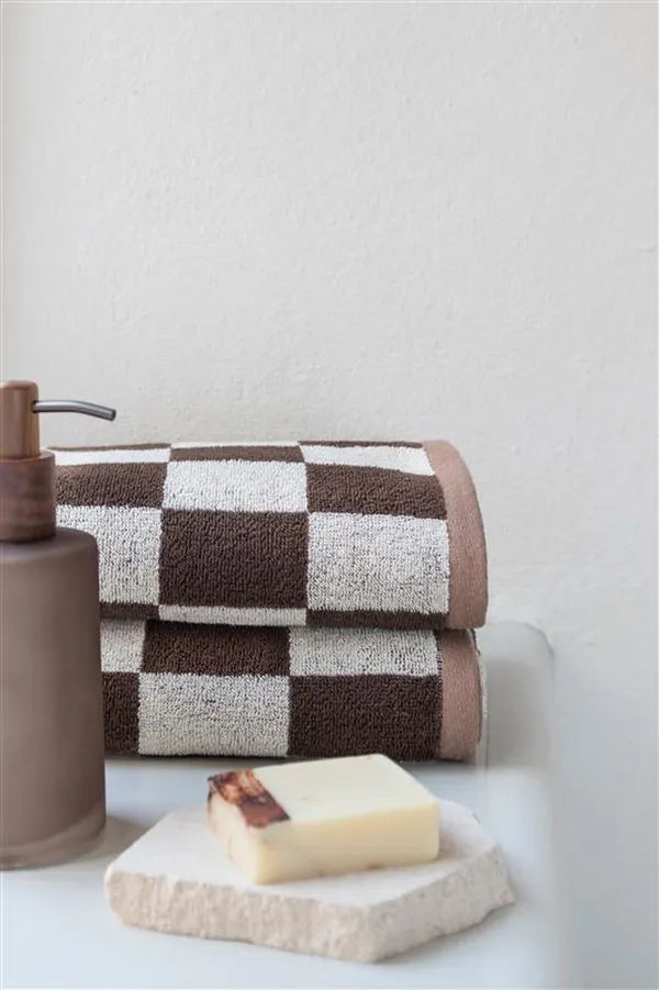 Retro Badehåndklæde 70x133 cm Chocolate
