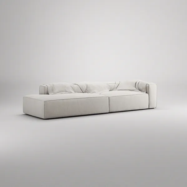Grand 3-Seter Sofa åpen ende Venstre Moon White