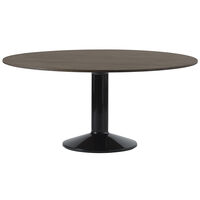 Midst Matbord Ø160 cm Mörkoljad Ek / Svart