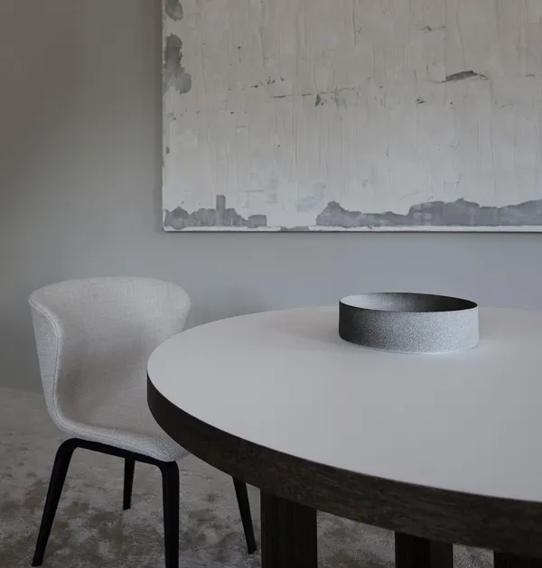 Quarter Spisebord Ø120 cm Røkt Eik/Hvitlaminert