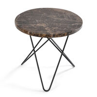 Mini O Sidebord Brun Marmor/Sort