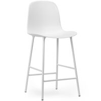 Form Barstol Hög Rygg 65 cm Stål Vit