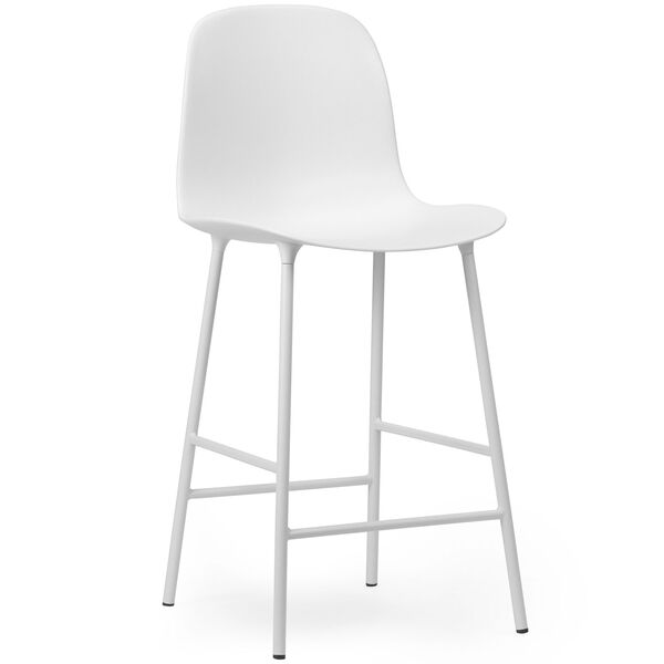 Form Barstol Høj Ryg 65 cm Stål Hvid