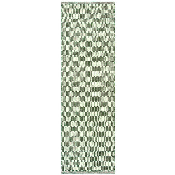 Mohini Uldgulvtæppe 80x250 cm Grønt