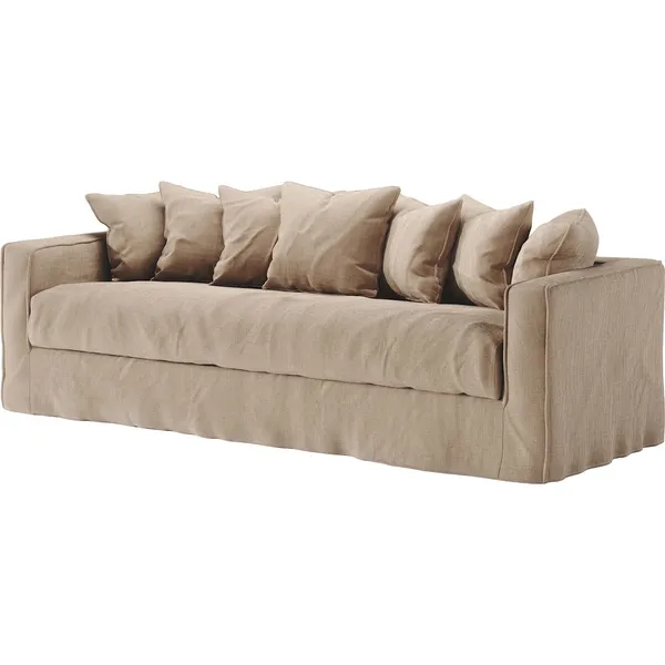 Betræk Til Loom 3-Personers Sofa Linne Beige