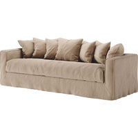 Betræk Til Loom 3-Personers Sofa Linne Beige