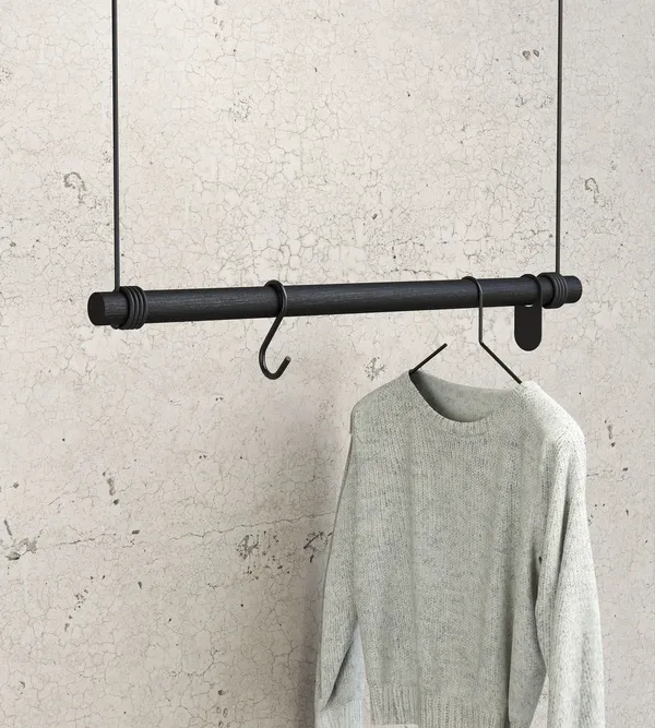 Swing Tøjstativ 50cm Sort/Sort Læder