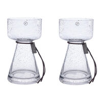 Bulb Vase With Bubbly Glass H15 cm 2-pack