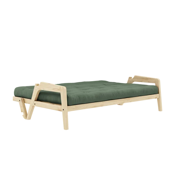 Grab Sovesofa Med Madras Klarlakeret / Olive Green