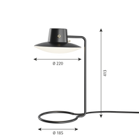 AJ Oxford Bordlampe 410 mm Opal / Svart