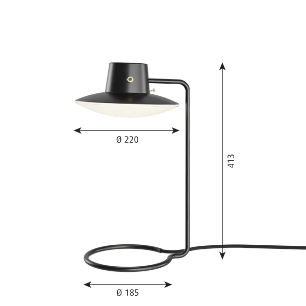 AJ Oxford Bordlampe 410 mm Opal / Svart