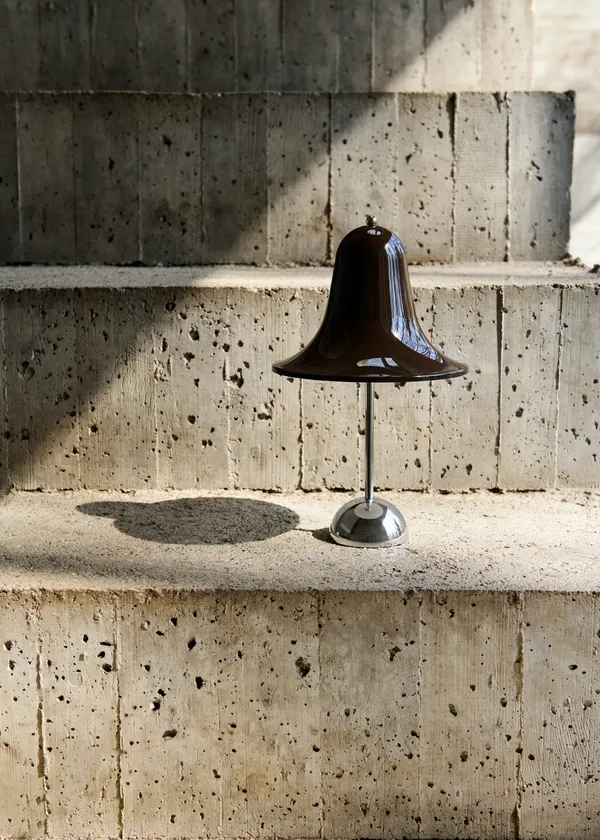 Pantop Bordlampe Bærbar Ø18 Krom / Pitch Brown