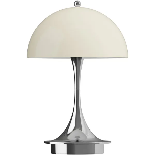 Panthella 160 Bordlampe Bærbar V3 Krom / Opal Beige