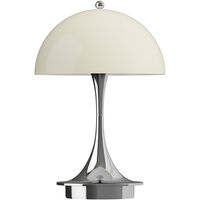 Panthella 160 Bordlampe Bærbar V3 Krom / Opal Beige