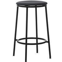 Circa Barstool 65 cm Black Steel Barstol Skum Black Leather