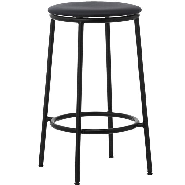 Circa Barstool 65 cm Black Steel Barstol Skum Black Leather