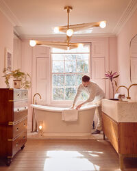 Sycamore 3 Ceiling Lamp Brass / Dusk Pink