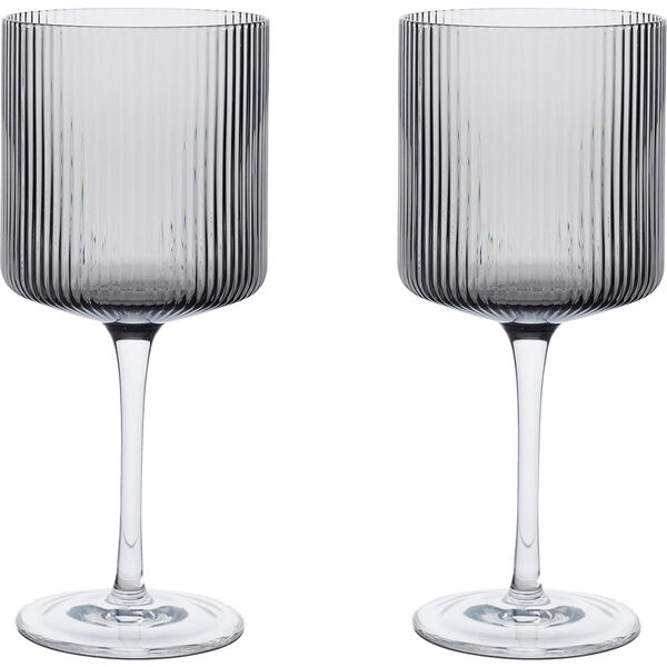 Ripple Rødvinsglass 2-pk Smoked Grey