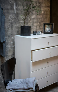 Volt Kommode 5 Skuffer Beige/Rustfrit Stål