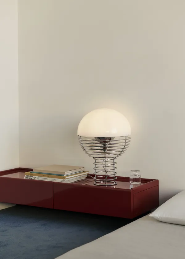 Wire Bordlampe 40 cm Krom / Hvid