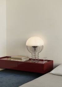 Wire Bordlampe 40 cm Krom / Hvid