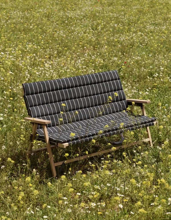 Outdoor Market Sofa Cushion Black With Beige Stripe