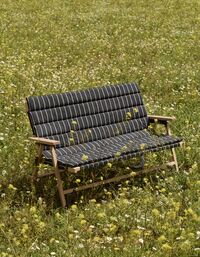 Outdoor Market Sofa Cushion Black With Beige Stripe