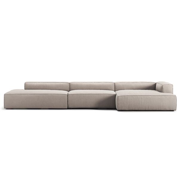 Grand 5-Sitssoffa öppet avslut Vänster Minetyg Sandshell Beige