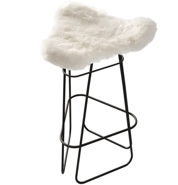 Iceland Barstol 82 cm Sort / Shorn White