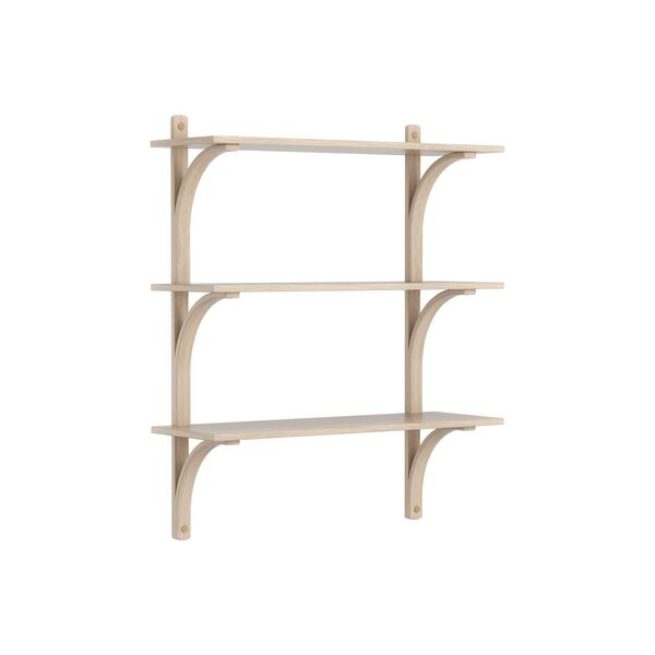 Levi Seinähylly 90 cm Medium Messinginvärinen / Valkovärjätty Tammi