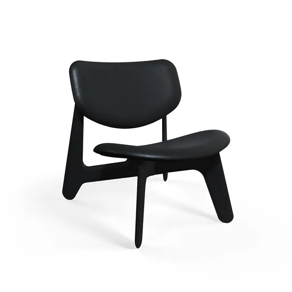 Slab Loungestol Svart / Svart Läder