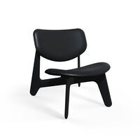 Slab Loungestol Svart / Svart Läder