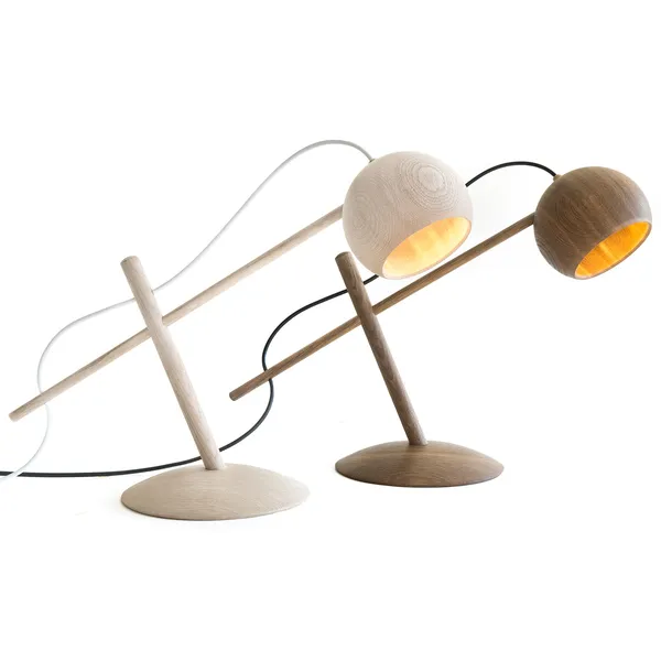 Lune Bordlampe Hvitoljet Eik