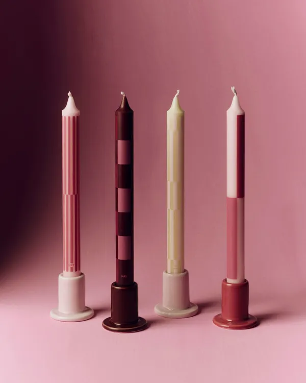 Pattern Ljus 4-pack Rosa / Bordeaux