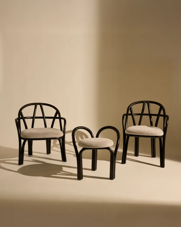 Bistra Spisestol Med Armlener Ebony / Fustagno 001