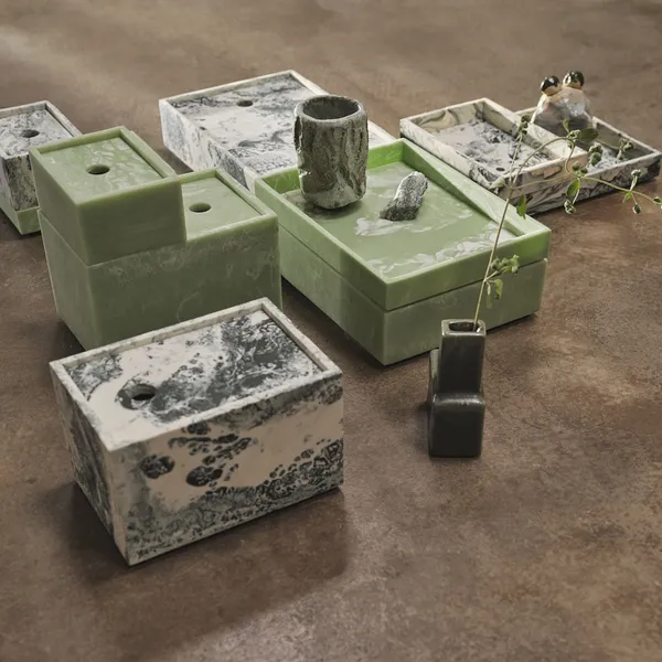 Mist Brett 10x15 cm Off-white / Emerald