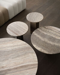 Soho Side Table Silver Travertine