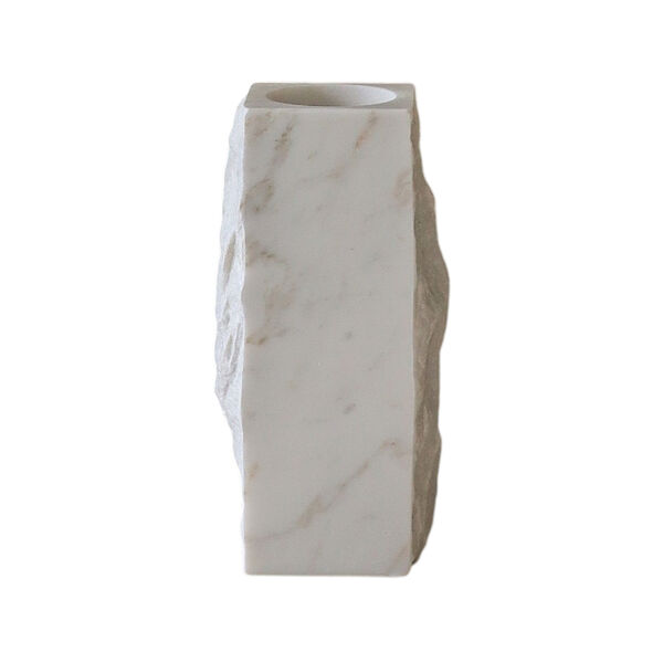 Edge Vase Small White Carrara