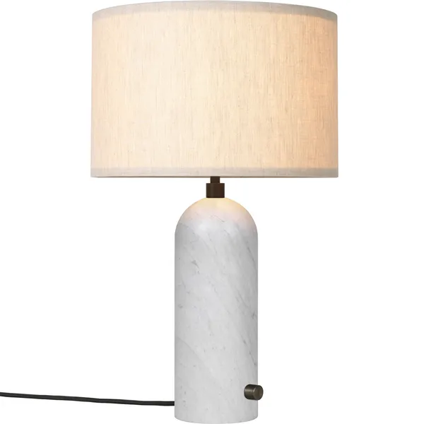 Gravity Bordlampe Liten White Marble / Canvas