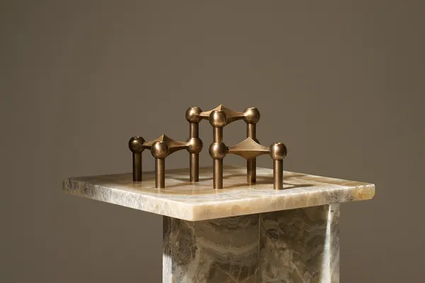 Nagel Lysestage 3 dele Bronzeret Messing