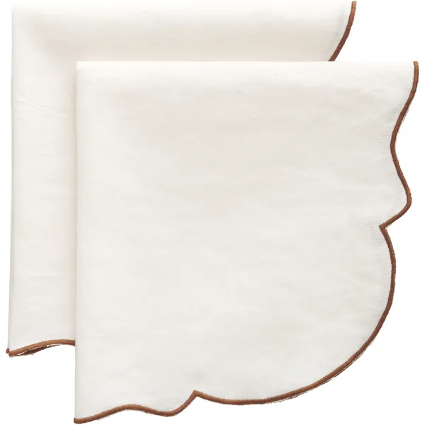 Gia Serviett 45x45 cm 2-pk Hvit / Brun