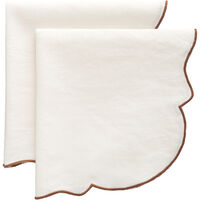 Gia Serviett 45x45 cm 2-pk Hvit / Brun