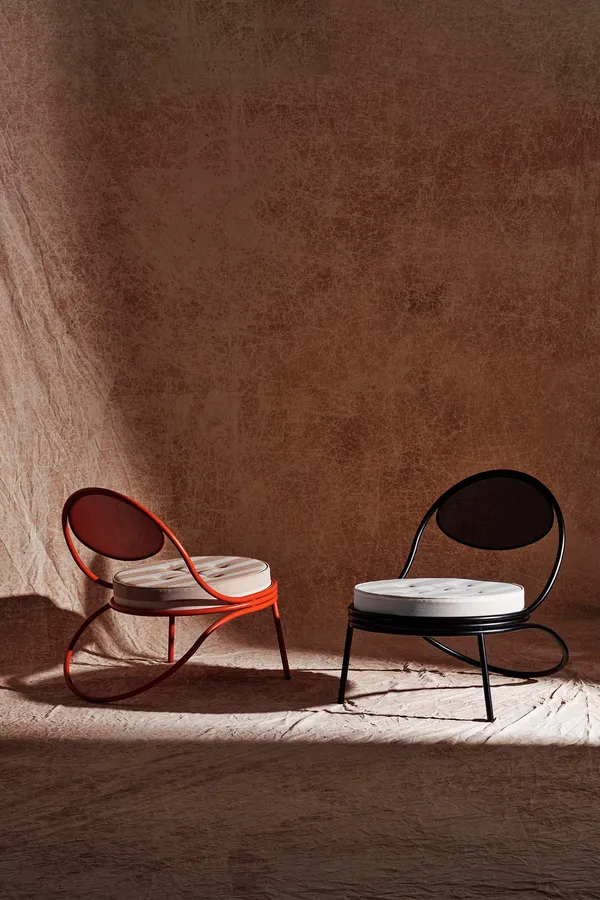 Copacabana Loungestol Oransje / Leslie Stripe 040