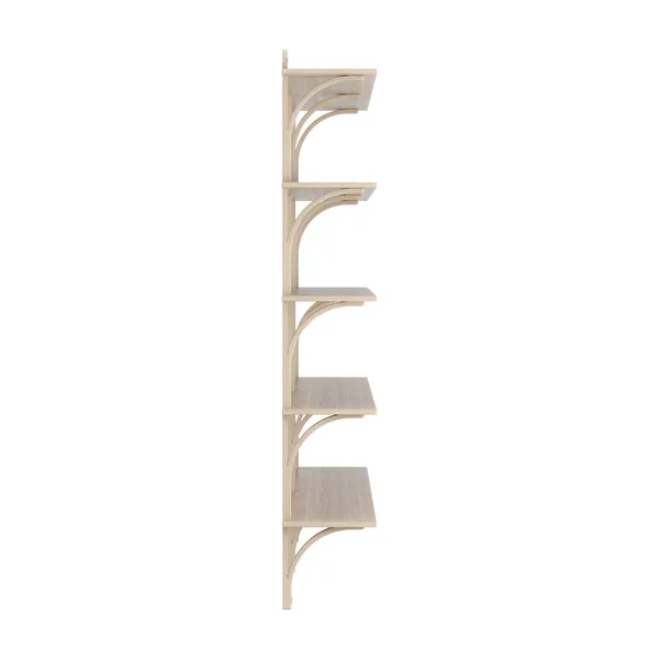 Levi Wall Shelf 180 cm Big Aluminium / White Pigmented Oak