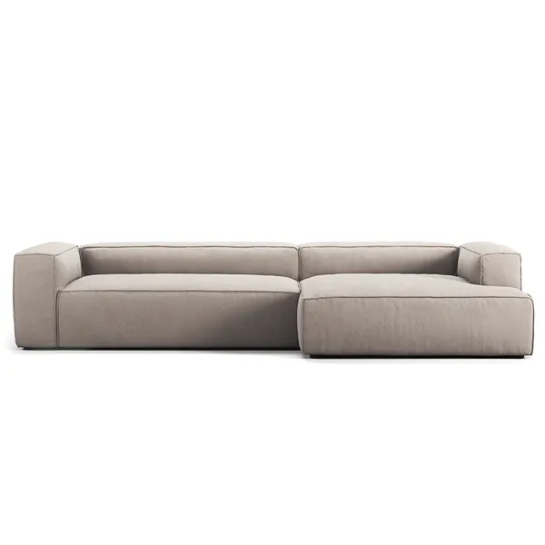 Grand 4-Personers Sofa chaiselong Højre Sandshell Beige