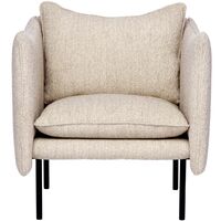 Tiki Armchair S W:70 cm Black Legs / Sand