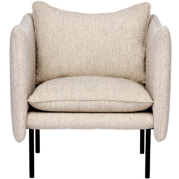 Tiki Fåtölj S W:70 cm Svarta Ben / Sand