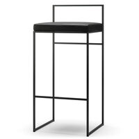 Barstol med Rygstøtte 90 cm Sort / Sort Læder