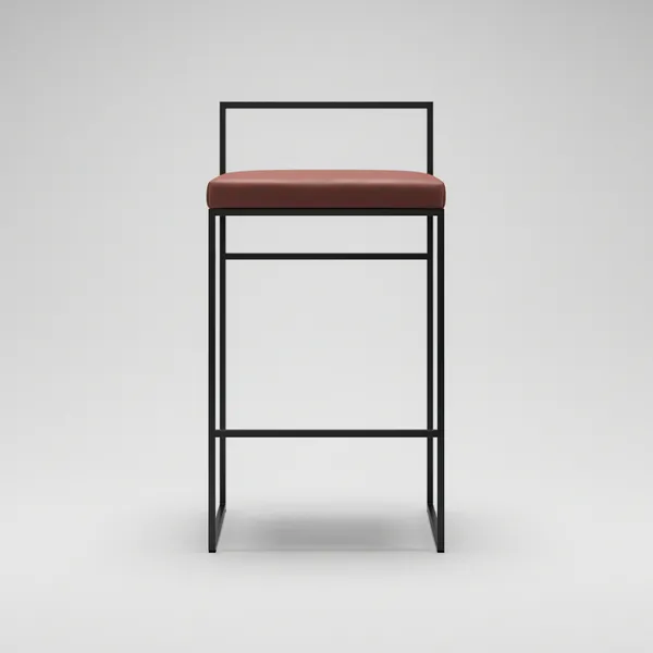 Barstol Med Ryggstöd 80 cm Svart / Brunt Läder